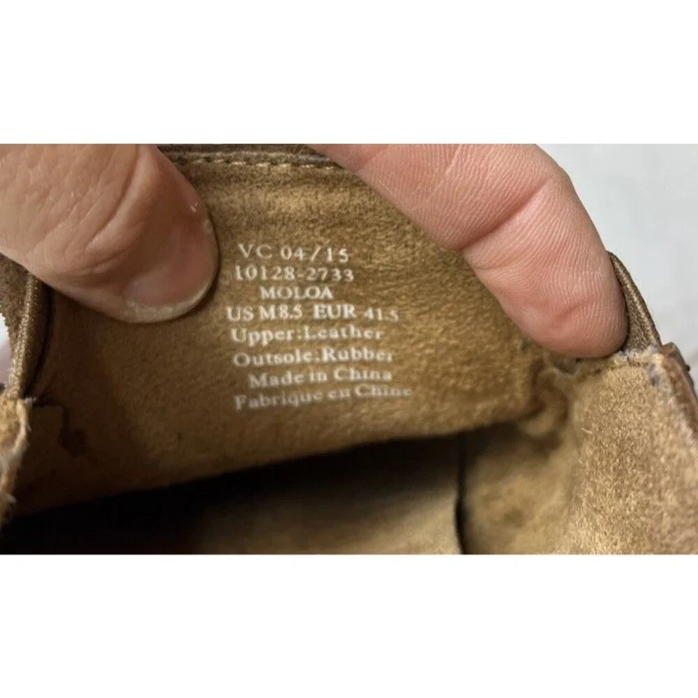 Olukai Moloa Men Leather Slip On Shoes Loafers Mules Slippers Sz 8.5 Brown